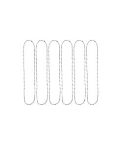 Silver Bead Necklaces 78cm 6pk