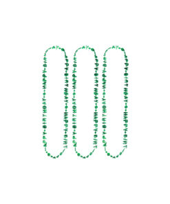 Green Happy Birthday Necklaces 78cm 3pk