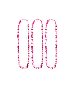 Pink Happy Birthday Necklaces 78cm 3pk