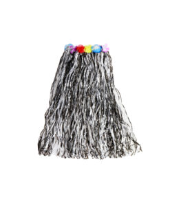 Black & White Mix Long Hula Skirt 80cm