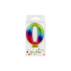 Rainbow Metallic Number Candle 0