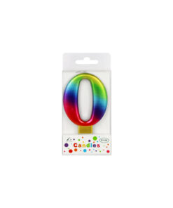 Rainbow Metallic Number Candle 0