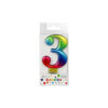 Rainbow Metallic Number Candle 3