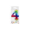 Rainbow Metallic Number Candle 4