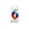 Rainbow Metallic Number Candle 6