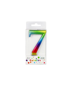 Rainbow Metallic Number Candle 7