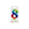 Rainbow Metallic Number Candle 8