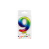Rainbow Metallic Number Candle 9