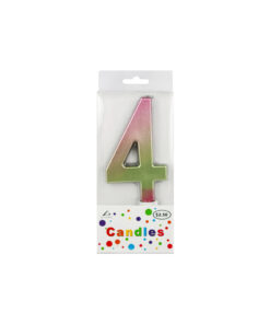 Giant Iridescent Number Candle 4