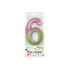Giant Iridescent Number Candle 6