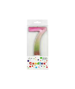 Giant Iridescent Number Candle 7