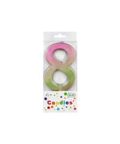 Giant Iridescent Number Candle 8