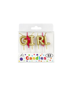 Girl & Balloons Candles 6pk