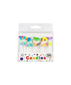 Neon Gradient Happy Birthday Candles 13pk