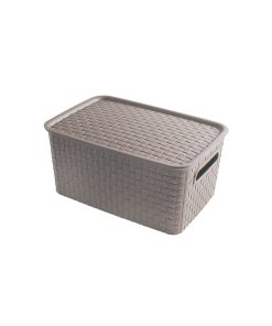 Brown Plastic Storage Box With Lid