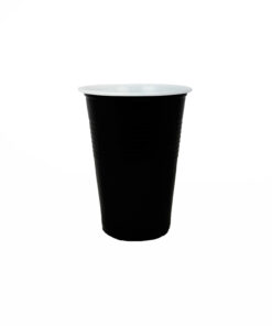 Black PP Plastic Cups 16oz 25pk