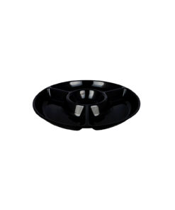 Black Melamine Chip & Dip Serving Plate 33.6cm
