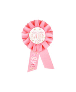 Welcome Baby Girl Badge 8x15.5cm