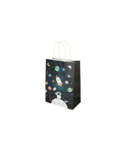 Spaceman Printed Small Paper Bags 21cm 4pk