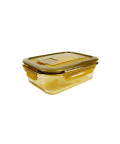 Rectangle Amber Borosilicate Glass Container 650ml