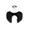 Black Angel Wings & Headband 55cm