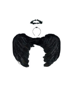 Black Angel Wings & Headband 80cm