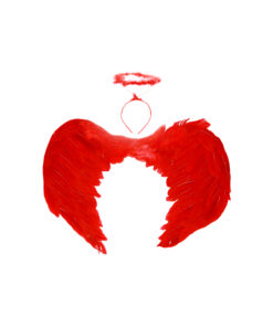 Red Angel Wings & Headband 80cm