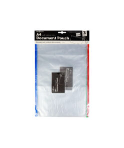 A4 Document Pouch Zip Lock 3pk