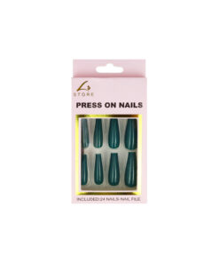 Dark Green Press On Nails 24pc