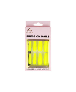 Luminous Yellow Press On Nails 24pc