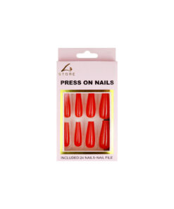 Red Press On Nails 24pc