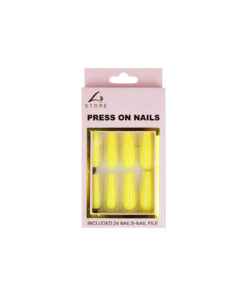 Yellow Press On Nails 24pc