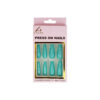 Light Blue Glitter Press On Nails 24pc