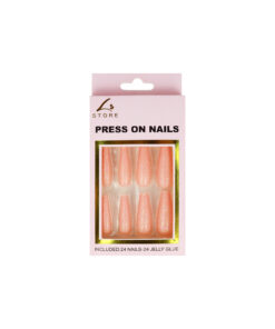 Light Pink Glitter Press On Nails 24pc