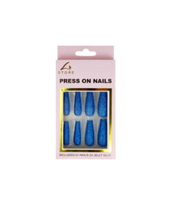 Royal Blue Glitter Press On Nails 24pc