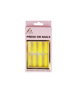 Yellow Glitter Press On Nails 24pc