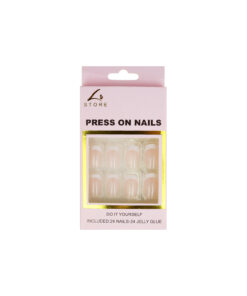 Flesh Pink French Tip Press On Nails 24pc
