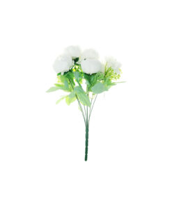 White Peony 5 Head Bunch 40cm