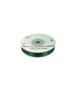 Dark Green Solid Colour Satin Ribbon 1cm