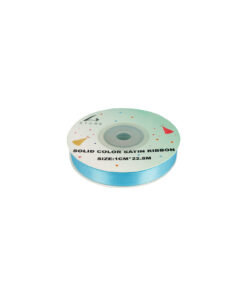 Light Blue Solid Colour Satin Ribbon 1cm