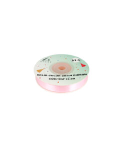 Light Pink Solid Colour Satin Ribbon 1cm