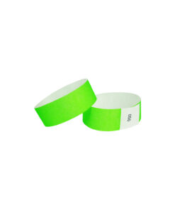 Neon Green Tyvek Wristbands With Coding 50pc