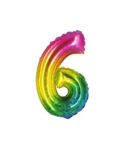 Rainbow Jelly Air Fill Number 6 Balloon