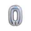 Holographic Silver Number 0 Balloon