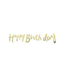 Gold Happy Birthday Banner