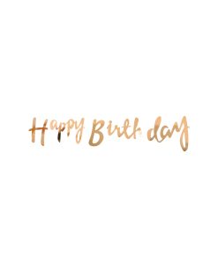 Rose Gold Happy Birthday Banner