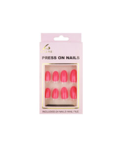 Hot Pink Round Press On Nails 24pc