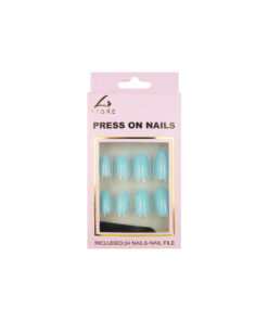 Light Blue Round Press On Nails 24pc