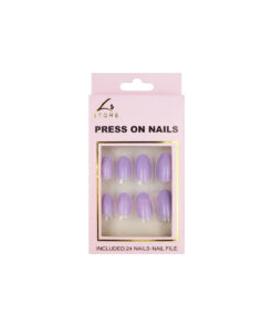 Light Purple Round Press On Nails 24pc