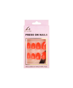 Orange Round Press On Nails 24pc